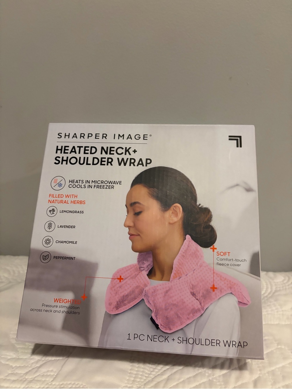 Sharper Image Pink Heated Neck + Shoulder Wrap